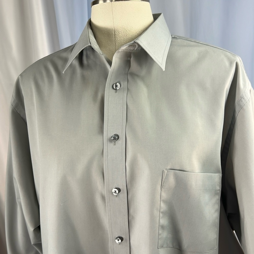 Bill Blass light gray long sleeves collared button down men’s shirt XXL